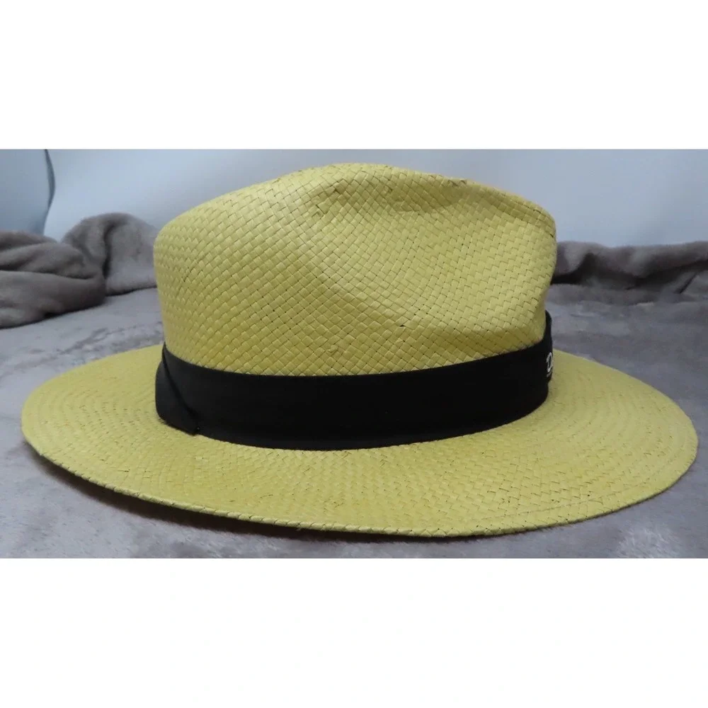 Ahead Fine Hats S/M Dancing Rabbit Golf Club Panama 50+ Yellow‎ Straw NEW